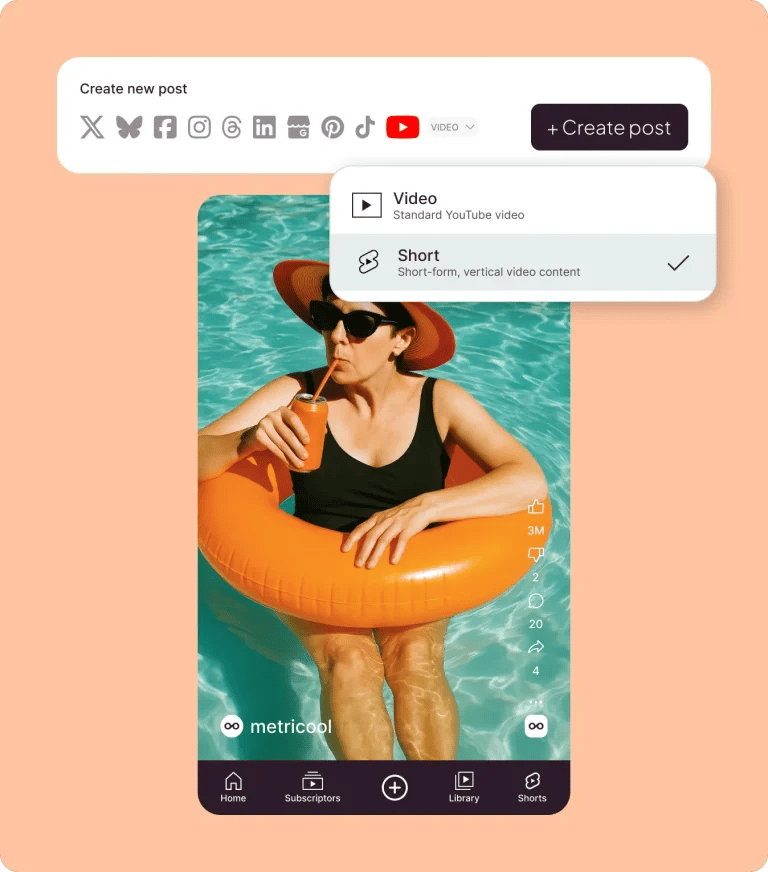 Programar contenido YouTube con Postlane