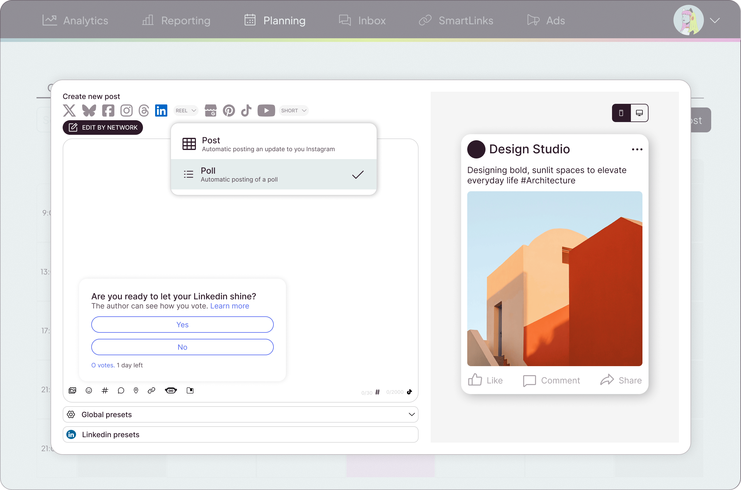 LinkedIn Hero en Postlane