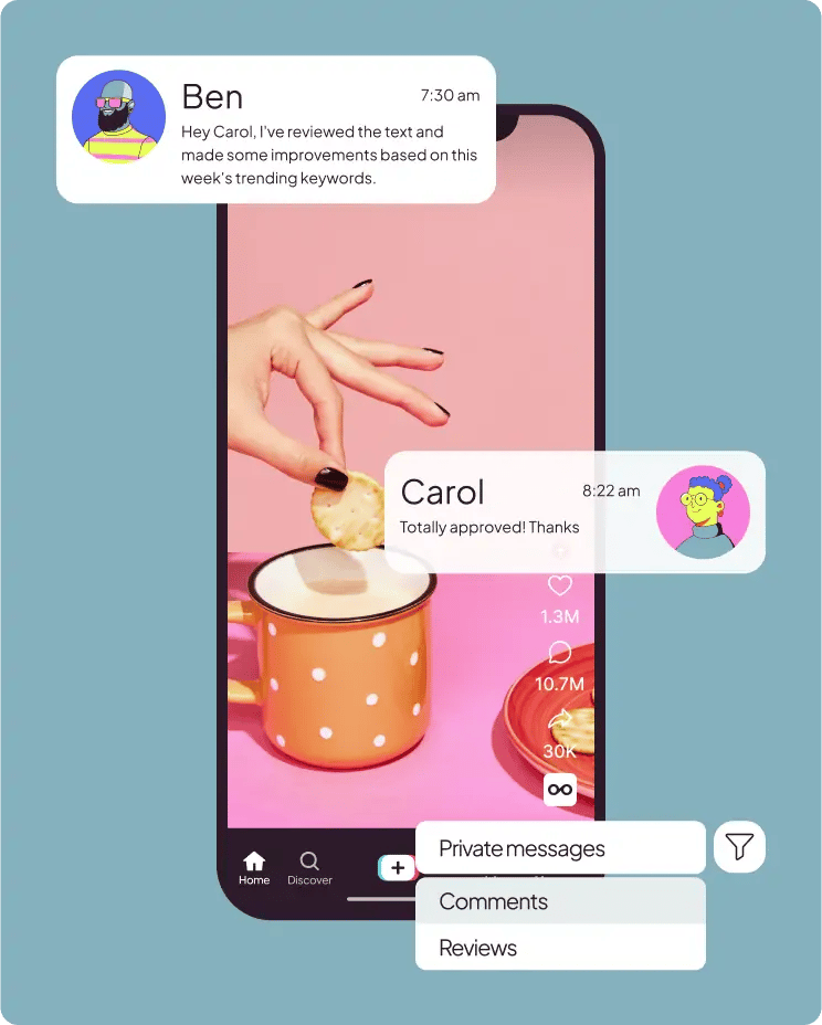 Gestión total de TikTok con Postlane