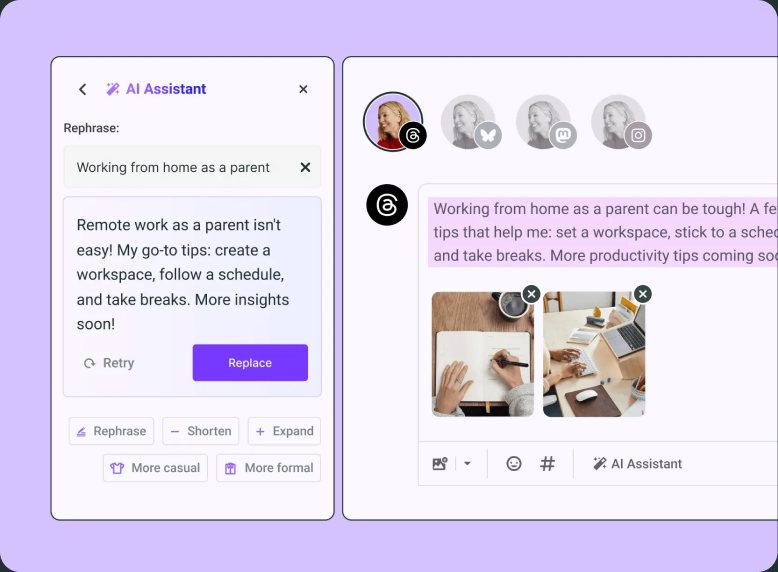 Generador de publicaciones de Postlane AI Assistant