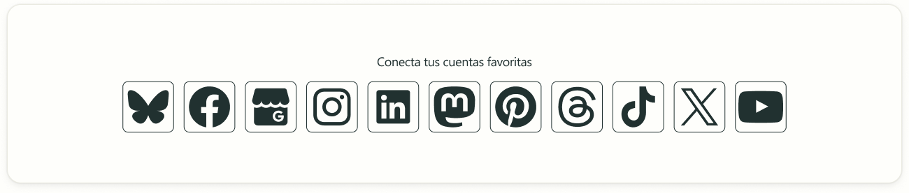 Vista de calendario y canales conectados en Publish